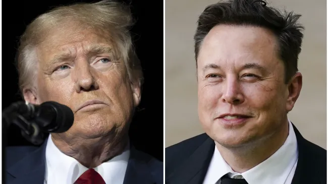 Side by side of Donald Trump and Elon Musk